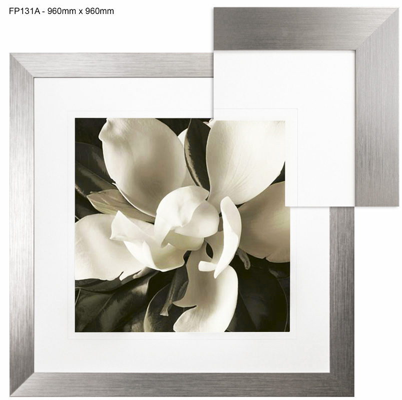 FP131A Wall décor art framed print floral silver frame